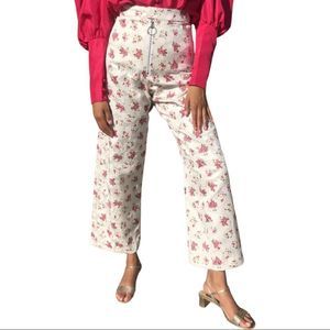 Satin rose sailor trousers